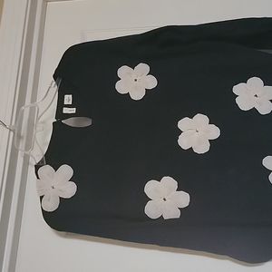 Ladies sweater with flower applications front and back non smoking home